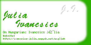 julia ivancsics business card